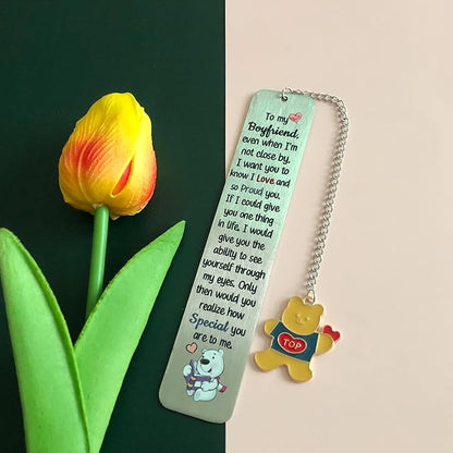 Boyfriend Bookmarks Birthday Gift Man Christmas Encourage Bookmark Valentines Day Distance I Love You Present Appreciate Engagement Teens Love Reminder Keepsakes Sweet I Love Proud of You for Him