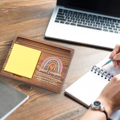 Appreciation Gift for School Counselor Sticky Note Holder, School Counselor Psychologist Therapist Thank You Gifts, Back to School Guidance Gift for Counseling Self-Stick Note Pad Holders TZP61