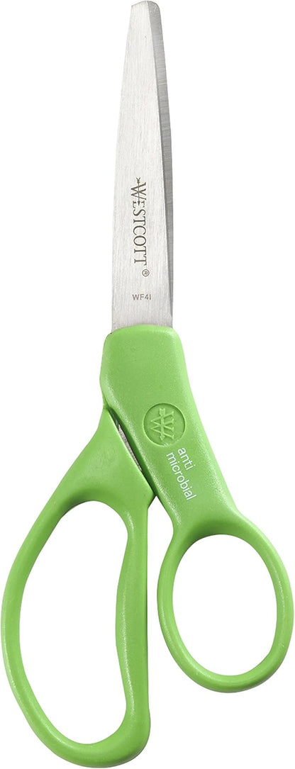 Westcott 7" Student Scissors for Kids 12-14 - Scissors for School or Crafting - Back to School Supplies - Color May Vary