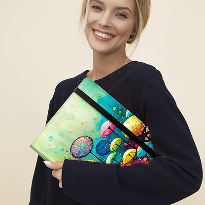 Padfolio Folder with Clipboard,Portfolios Organizer Clipboards with Storage Clipboard Writing Pad PU Leather Conference Document Organizer with Business Card Holder,Colorful Dandelion