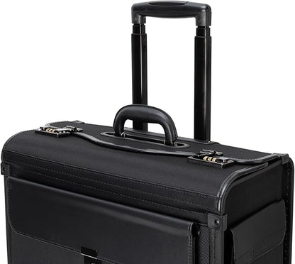 Alpine Swiss 17” Laptop Rolling Briefcase 4 Wheels Pilot Lawyer Attache Travel Case