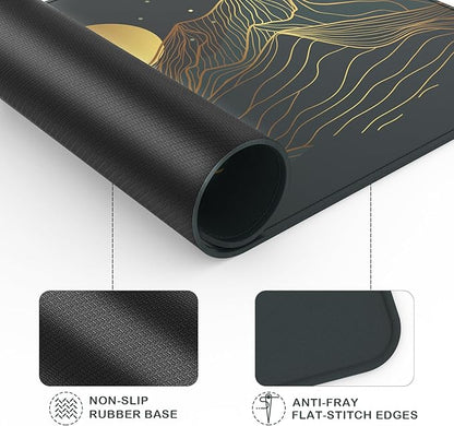 eulps Mouse Pad with Stitched Edge, Multiple Patterns Computer Mouse Pads with Non-Slip Rubber Base, Washable Cloth Mousepad, for Gaming, Laptop, PC (Lunar Peaks)