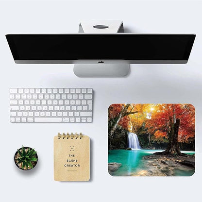Deep Forest Waterfall Mouse Pad,Non-Slip Rubber Base Wireless Gaming MousePads for Computers Laptop Office,Cute Mouse Pads with Designs for Women