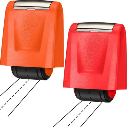 Sherr 2 Handwriting Line Stamp Roller Dashed Handwriting Lines Practice Roller Stamp for Kids, Teachers Kindergarten Education Classroom Back to School Need(2.72 x 2.44 x 1.54 Inch,Red, Orange)