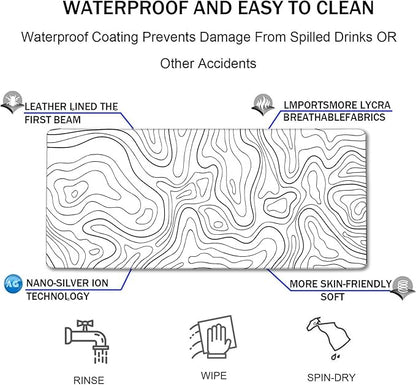 Large Mouse Pad, Big Desk Mat Large Office Desk Pad, Durable Extended Mouse Mat 31.5"x15.7" Computer Mousepad with Non-Slip Rubber Base & Stitched Edge for Home Office Work, Black Line