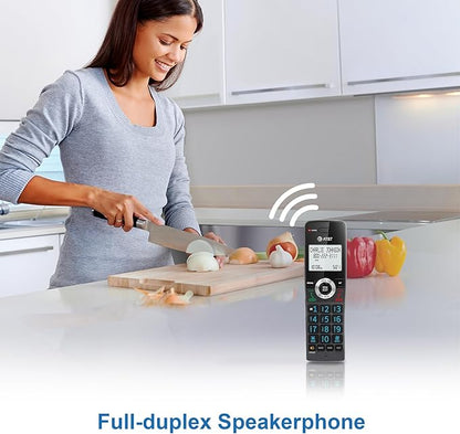 AT&T GL2101 DECT 6.0 Cordless Home Phone with Call Block, Caller ID, Full-Duplex Handset Speakerphone, 2" White Backlit Display, Lighted Keypad (Graphite & Black)