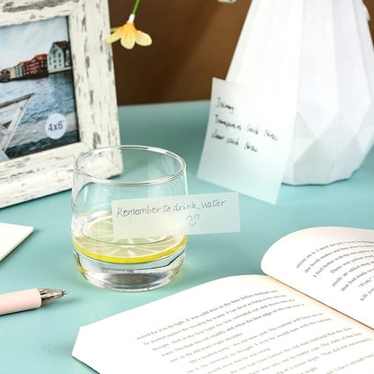 850 Pcs Transparent Sticky Notes Pad, Clear Sticky Notes for Books Message Reminder, Waterproof Self-Adhesive Translucent Sticky Notes, 17 Packs (1.5"x1.5", 3"x1", 3"x2", 3"x3", 3"x4")