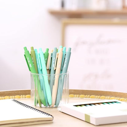 Mr. Pen- Retractable Gel Pens, 12 Pack, Black Ink, Green Ombre Color Barrel Gel Pens, Gel Pens Fine Point 0.5mm, Retractable Pens, Cute Pens, Gel Ink Pens, Aesthetic Pens for Journaling Fine Tip Pens