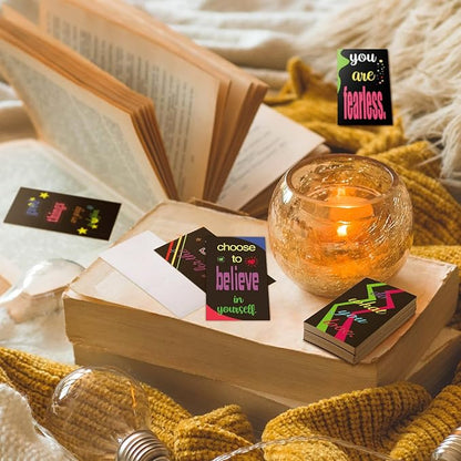 Jinei 300 Inspirational Affirmation Cards Positive Motivational Cards Small Mini Encouragement Quotes for Women Mother's Day Church(Geometric Style)