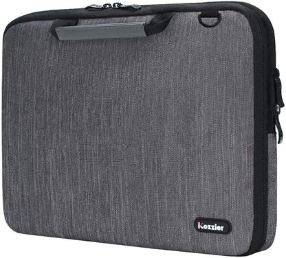 iCozzier 15-15.6 Inch Handle Laptop Briefcase Shoulder Bag Electronic Accessories Organizer Messenger Carrying Case with Shoulder&Luggage Strap - Grey