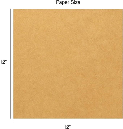 Cardstock 12 x 12 Paper Pack - 65lb Smooth Card Stock for Crafts, Cardmaking, Art Projects - 50 Square Scrapbook Sheets - Double Sided with Solid Core, Kraft