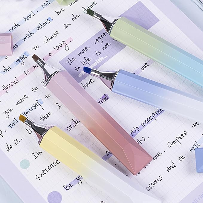 COLNK Pastel Highlighter Set, 6 pcs Aesthetic Highlighters Assorted Colors,Chisel Tip, Cute Highlighter Color Pens for Color Coding,No Bleed,Pastel Ink B