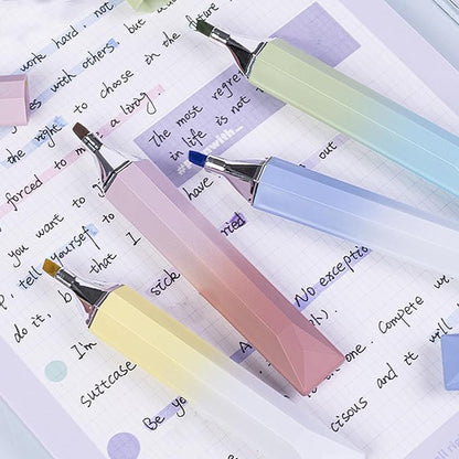 COLNK Pastel Highlighter Set, 6 pcs Aesthetic Highlighters Assorted Colors,Chisel Tip, Cute Highlighter Color Pens for Color Coding,No Bleed,Pastel Ink B