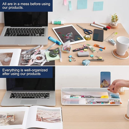 Small Glass Desktop Whiteboard Dry-Erase-Board - Computer Keyboard Stand White Board Surface Pad with Aromatherapy, Desk Organizers with Accessories for Office, Home, School Supplies