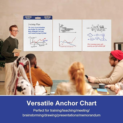 Comix Sticky Easel Pad, 20 x 23 Inches Flip Chart Paper for Teachers, Large Self Stick Easel Paper, 30 Sheets/Pad, 6 Pads/Pack