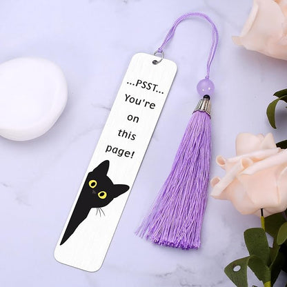 Cat Bookmark, Funny Bookmarks for Women, Bookmarks for Women, Stocking Stuffers for Teens, Christmas Bookmarks, Book Marks for Reading Women, Cute Bookmarks, Gifts for Cat Lovers for Women