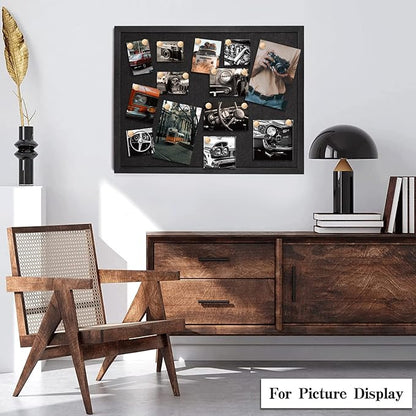 Miratino Large Bulletin Board, 23 "x17 Black Cork Boards for Walls with Frame, Pin Display Board Vision Board for Home School Office Decor