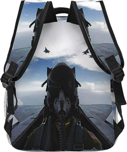 Airplane Aircraft Backpack Fighter Pilot Travel Laptop Backpacks Ruckasck Book Bags Plane School Bag for Boys Girls Kids Childrens Teenager