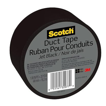Scotch Duct Tape, 1.88 in x 20 yd, Jet Black, 1 Roll (920-BLK-C)
