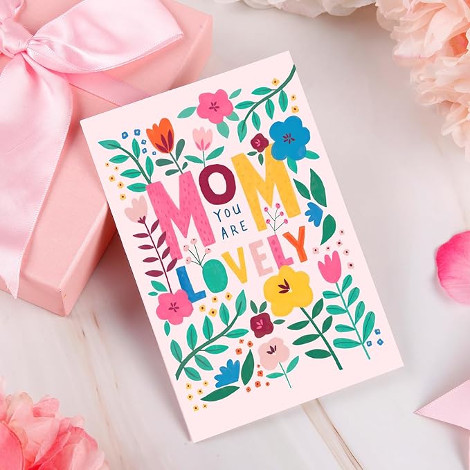 Quera 20 Pcs Happy Mother's Day Greeting Cards Modern Floral Blank Note Cards With Kraft Envelopes Mother'S Day Present Gift Box Assorted Cards For Holiday Party Celebration Flowers Cards-4X6