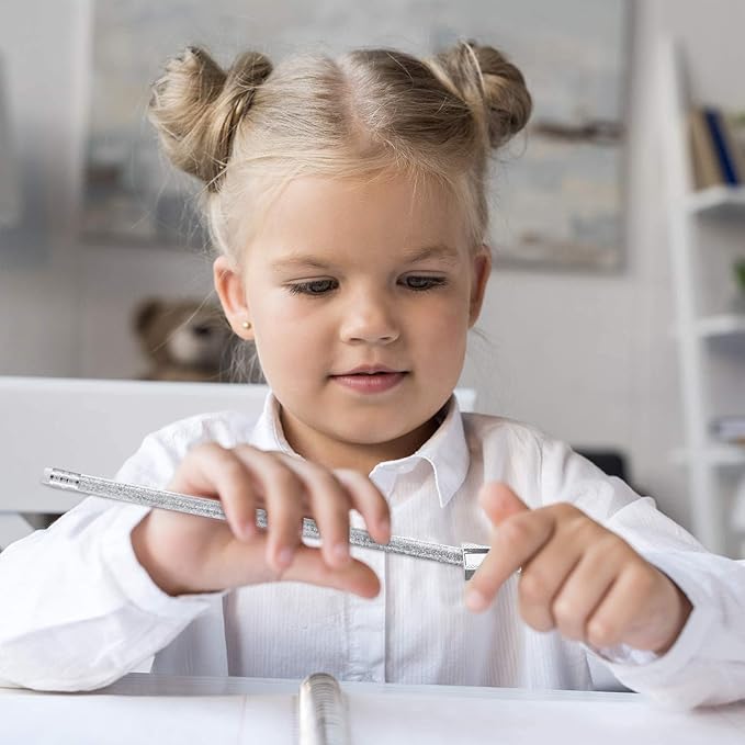 Outus 34 Pieces Glitter Pencils with Eraser Wood Colorful Pencils and Sharpeners for Graduation Kids Writing Painting