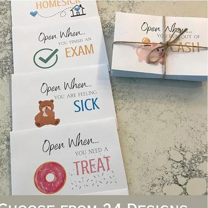 16 Pieces Open When Envelopes, University College Gifts, Leaving Home Gift, Custom Going Away to College Gift, College Daughter Son Gift