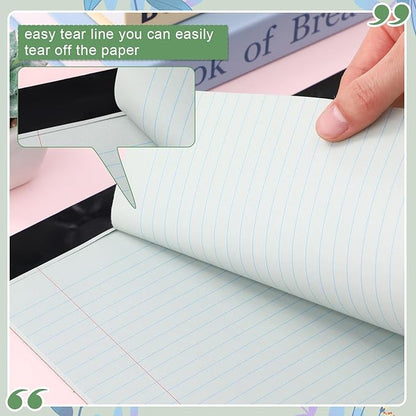 Lincia 11" x 9.5" Legal Pads College Ruled Notepad Landscape Notebook Horizontal Lined Notebook 80 Gsm Assorted Colors Paper Pastel Writing Pads for School Office, 40 Sheet(Boho Color,6 Pcs)