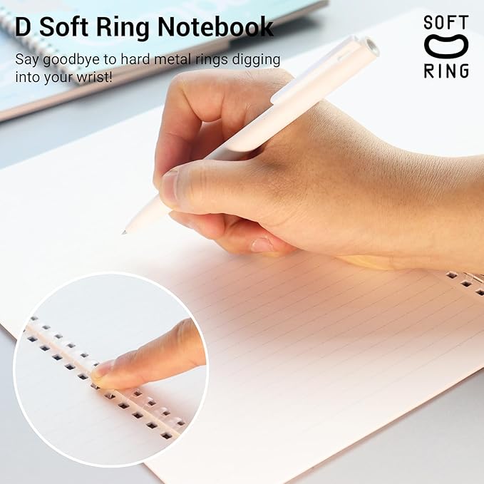 KOKUYO Spiral Notebook Journal, 3 Pack Campus B5 Soft Ring Notebooks with Dotted A 7mm Rule, 40 Sheets, Cute Animal 1 Subject Notebook in Blue Yellow Green, College Office Note Taking. Japan Import