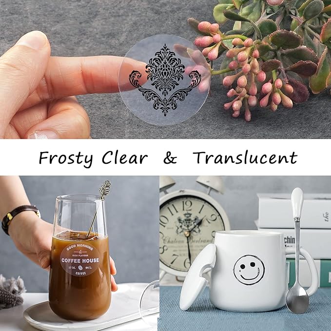 Printable Vinyl Sticker Paper for Inkjet Printer - 8.5 x 11 Inches 15 Sheets Translucent Premium Waterproof Sticker Paper - Dries Quickly and Holds Ink Beautifully