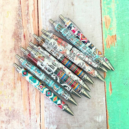 10PC Western Pens Pen Cowboy Cowgirl Highland Cow Cactus Back to School Office Supplies Stuff Items Themed Party Favors Classroom Goodie Bags Decoration Desk Decor Notebooks for Adults Women