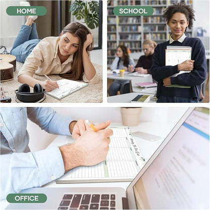 Weekly To Do List Notepad with 52 Tear Off Sheets（8.5"×11"）- Undated Weekly Desk Planner for Women & Man,Work and Home-Serene Green