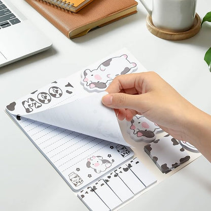 I Just Really Like Cow Sticky Notes Set, 550 Sheets, Cute Pink Cow Shaped Self-Stick Notes Pads Barnyard Farm Animal Divider Tabs Bundle Writing Memo Pads Back to School Office Supplies
