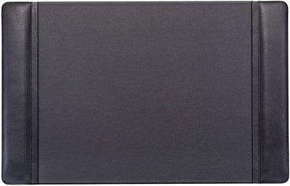 Dacasso Classic Leather Side Rail Desk pad, 22" x 14", Black