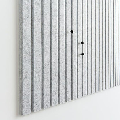 Large Cork Board for Office Black Felt Board Alternative - Slat Wall Paneling, Felt bulletin board tiles for office wall decor, Push pin board Wall organizer for office -12-Pack (Marble White)
