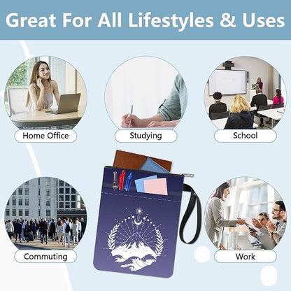 CRASPIRE Mountain Book Sleeve Moon Phase Book Protector Book Covers for Paperbacks Washable Fabric Cloth Book Cover with Zipper and Extra Sleeve Pocket for Book Lovers Classmate Gifts