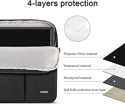 18.5 Inch Portable Monitor Case, Losong Protective Carrying Sleeve for Most 18-18.5" Portable Monitors,Water Resistant Laptop Display Bag with Accessory Pocket, Size-17.7"x11.2" Black