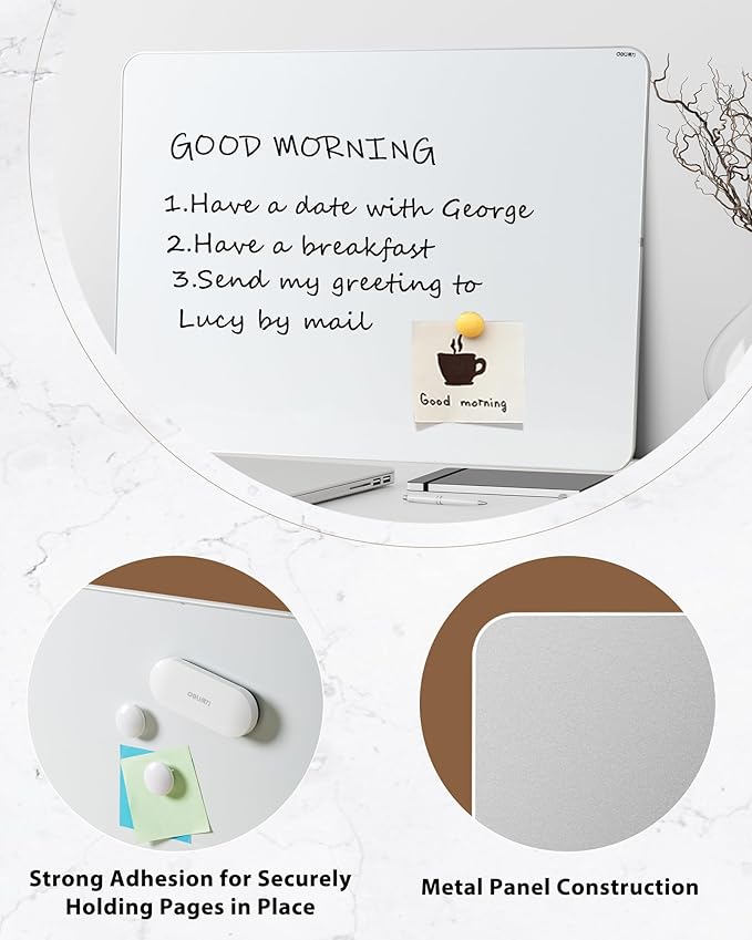 Deli Magnetic Dry Erase White Board, 35 x24 Inches, Silver Frame