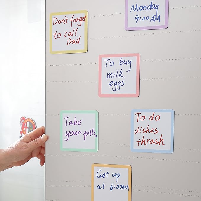 Mr. Pen- Dry Erase Magnets, 4”x4”, 24 Pack, Colorful Dry Erase Magnetic Labels, Magnetic Dry Erase Labels, Magnet Labels, White Board Magnets, Dry Erase Board Magnets, Magnetic Name Tags Reusable