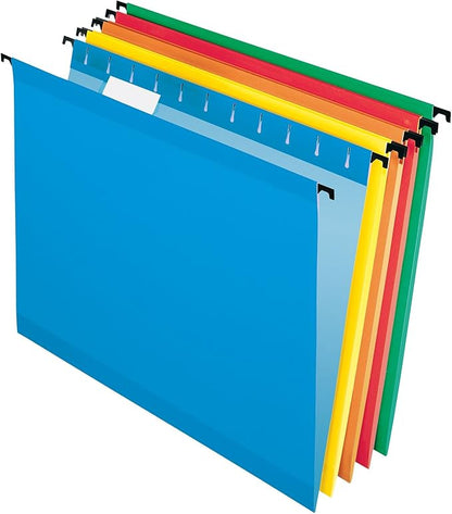 Pendaflex SureHook Reinforced Hanging Folders, Letter Size, Assorted Colors, 20 per Box (6152 1/5 ASST)