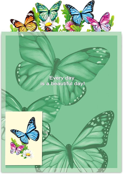Airpark Pop Up Flower Cards, Paper Flowers Bouquet 12’‘ Daisies and Butterflies 3D Popup Greeting Cards with Blank Note Card and Envelope, Birthday,Easter, Get Well Cards Gifts for Women Mother