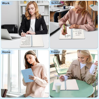 ABERLLS Blue Lined Spiral Journal Notebook with 160 Pages, 8×5.7in, A5 Spiral Notebook, Journaling Notebooks for Work, School, Women, Men, College Ruled Spiral Notebook, Hardcover Leather Journals