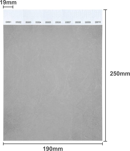 100 Pcs Wristbands, 1-100 Consecutive Numbers Waterproof Tearproof and Printable Wrist Straps Admission Bracelets Tickets (Silver)