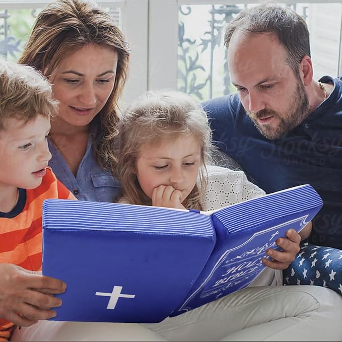 Bible Pillow Book Plush That Opens Christian Holy Bible Stuff Religious Party Favors Gifts for Kids for Christening Easter