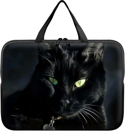 Universal Tablet Laptop Sleeve Case 10 inch, Black Cat Slim Carrying Case Durable Handbag Travel Laptop Bag for 7 to 10-inch Laptops/Notebook/Kids Tablet/ipad/eBook Readers