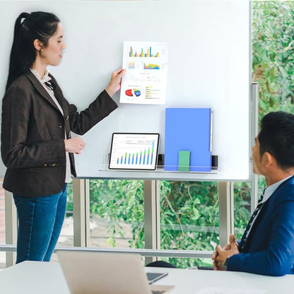 Carmanon Magnetic Book Shelf for Whiteboard, Reusable Acrylic Book Display Shelf with Strong Adsorption Capacity, Magnetic Book Holder for Classroom Refrigerator Office Teacher Kids, Clear