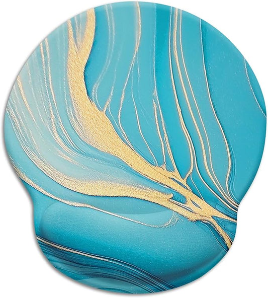 Blue Marble Ergonomic Mouse Pad with Wrist Rest, Gaming Mousepad Wrist Support with Non-Slip Pain Relief PU Base, Comfortable Computer Mouse Pads for Desk, Cute Office Desk Accessories Decor