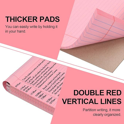 Utron 6 PCS Small Legal Pads 5x8 Pink, Narrow Ruled Small Note Pads 5x8, Micro Perforated Writing Pad, College Ruled Legal Notepads 5x8 for Study, Office, To-Do Lists(30 Sheets/Small Notepad)