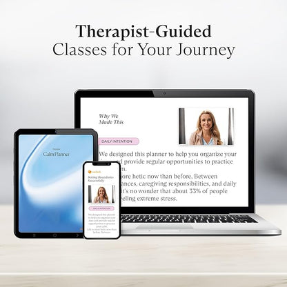 Switch Research Calm Planner - Psychologist-Developed Undated Goals Planner - 31-Day Self Care Planner With Prompts & Proven Techniques for Managing Stress