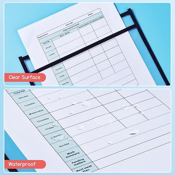 Gamenote Dry Erase Pockets 30 Pack with Rings, Oversized Reusable Plastic Sleeves Shop Ticket Holders Sheet Protectors Teacher Supplies Organization for Classroom Must Have (Black)