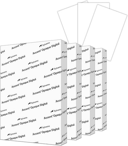 Accent Opaque 18” x 12” White Cardstock Paper, 120lb, 325gsm – 500 Sheets (4 Reams) – Premium Smooth Extremely Heavy Cardstock, Printer Paper for Ink Heavy Invitations, Cards, Menus, Images – 189030C